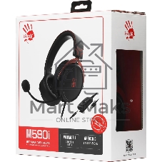 Гарнитура Bloody M590i Sports красный-чёрный, проводная, USB