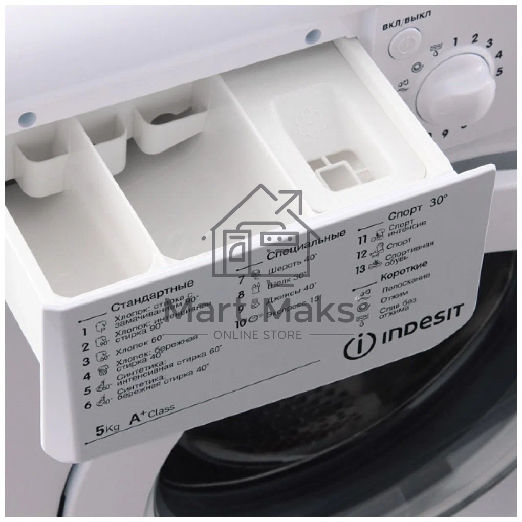 Стиральная машина Indesit IWSD 51051 CIS белый, загрузка фронтальная 5 кг, 1000 об/мин., класс: А