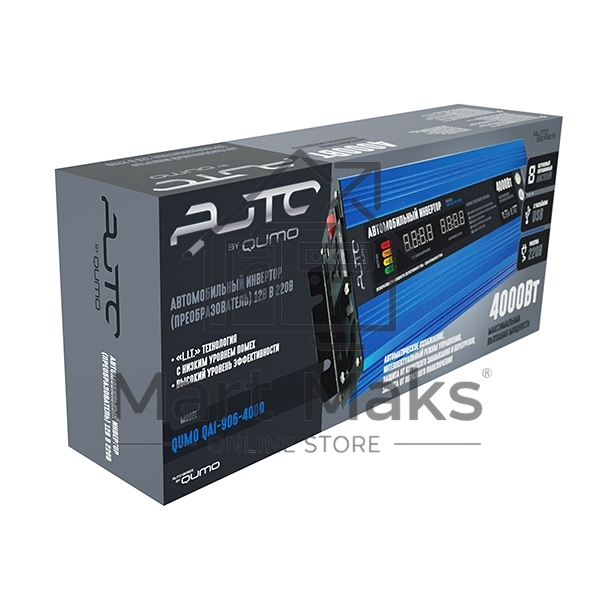 Автомобильный инвертор (преобразователь) 12В в 220В, Модель QUMO QAI-906-4000 (AVCN-Q4000)