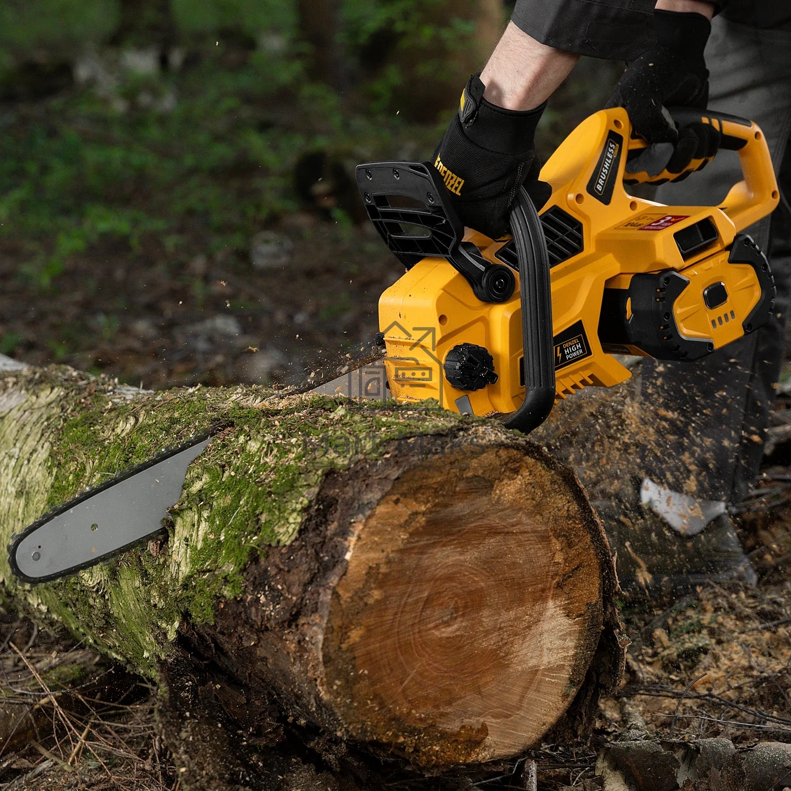 Пила цепная аккумуляторная бесщет. Denzel RCS 400-62, 400 мм, Li-ion, 62В