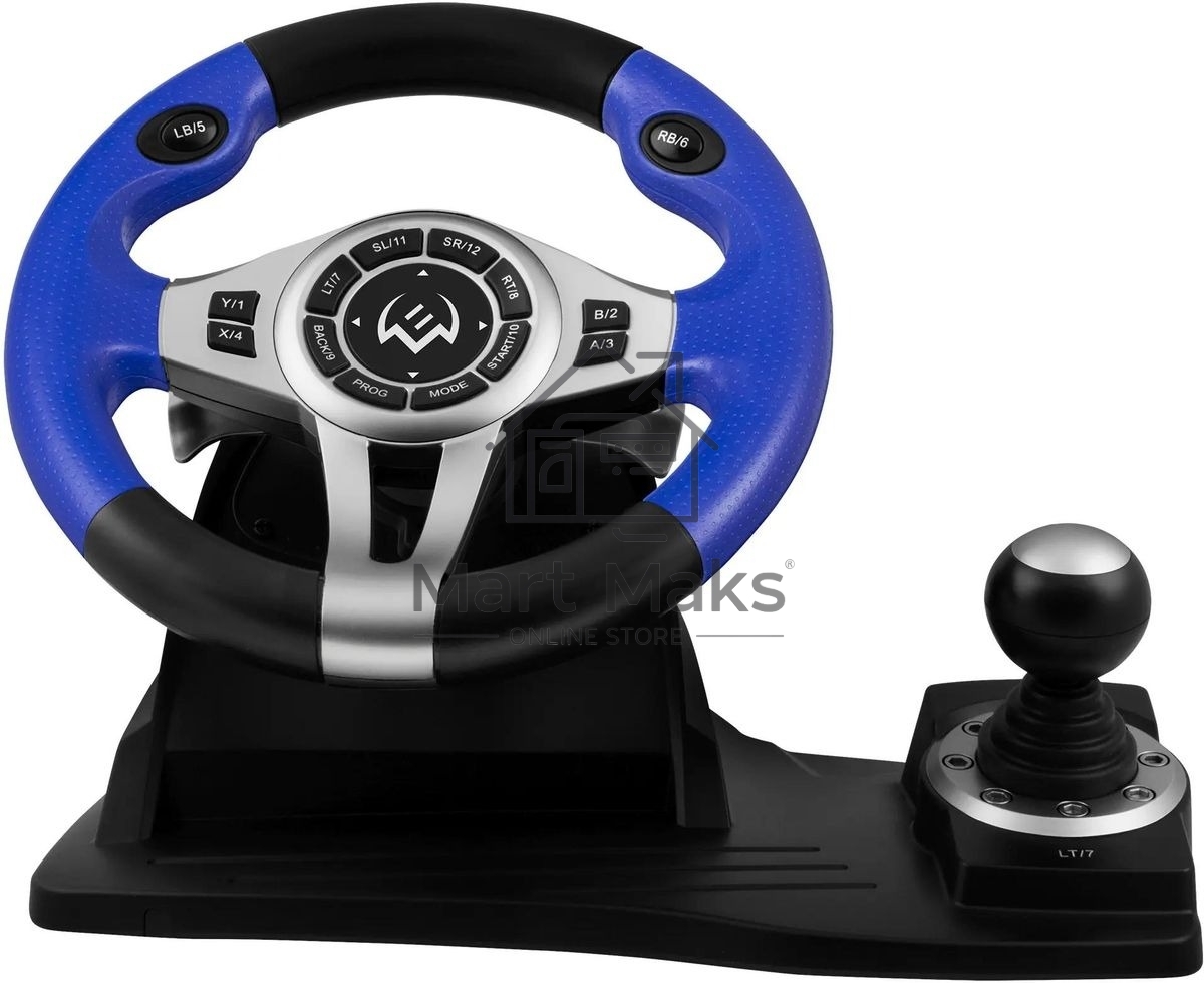 Руль черный SVEN GC-W600 (виброотдача, педали, джойстик, 12 кн., USB)