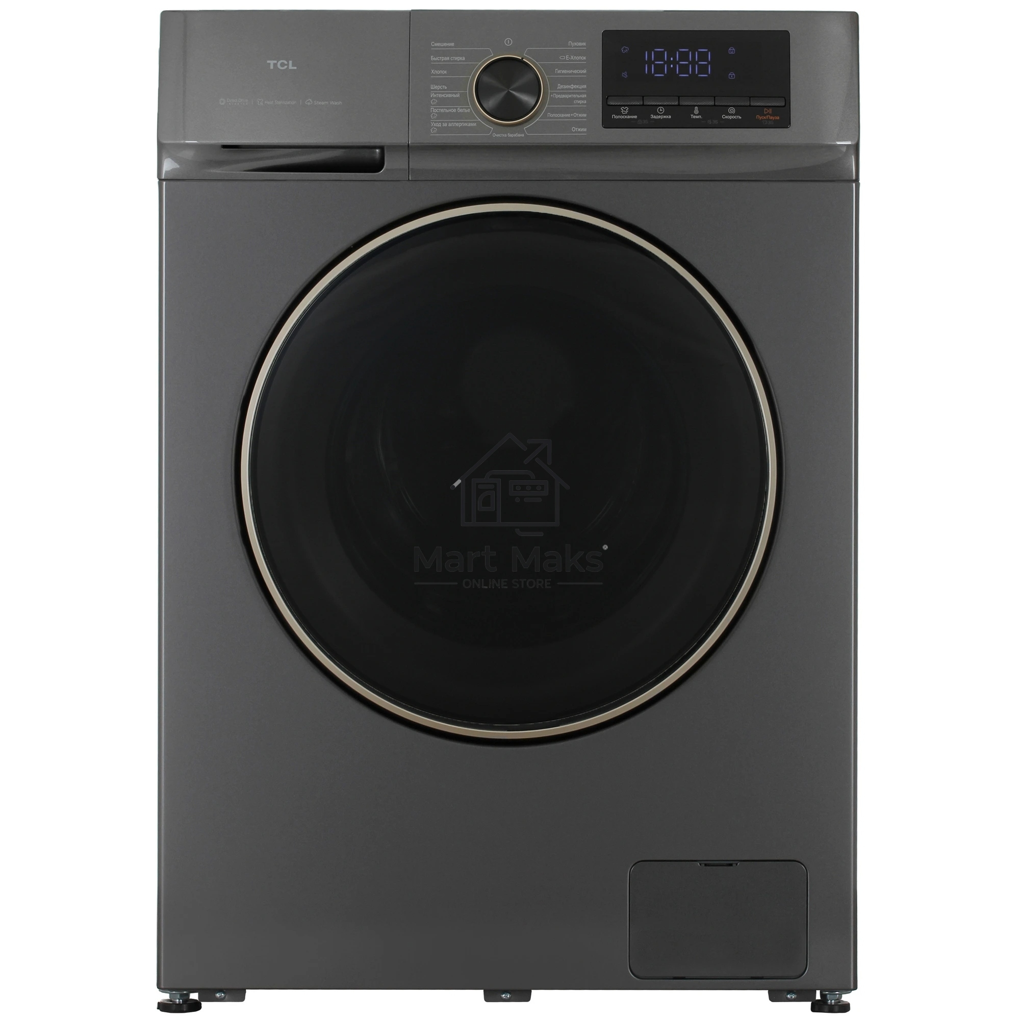 Стиральная машина TCL TWRP-1108W12G2 серый, загрузка фронтальная 8кг, 1200 об/мин., класс: A +
