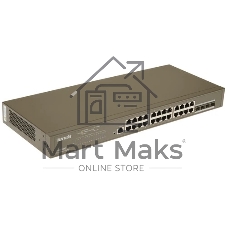 Коммутатор Tenda TEG3328F, 24×1 Гбит/с + 4×1 Гбит/с SFP, управляемый