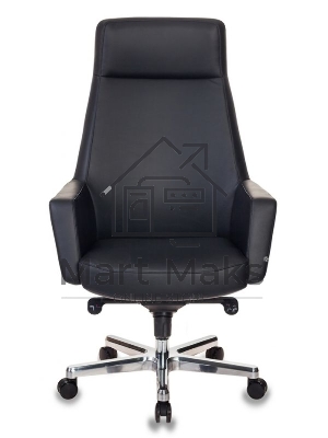 Кресло руководителя Бюрократ _ANTONIO/BLACK черный кожа крестовина алюминий