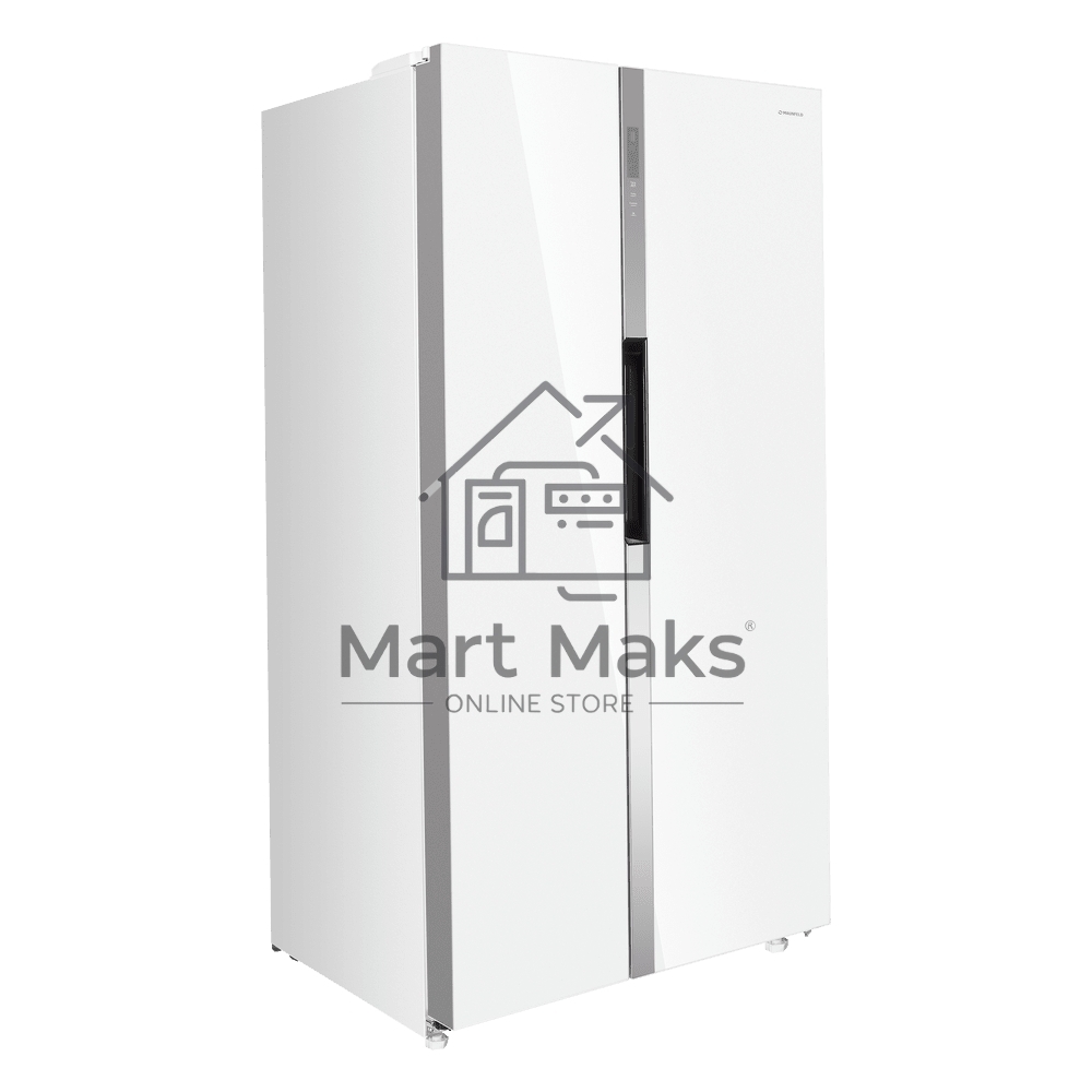 Холодильник MAUNFELD MFF177NFW Slim Inverter белый двухкамерный 352/198л морозилка слева, No Frost, Side by Side