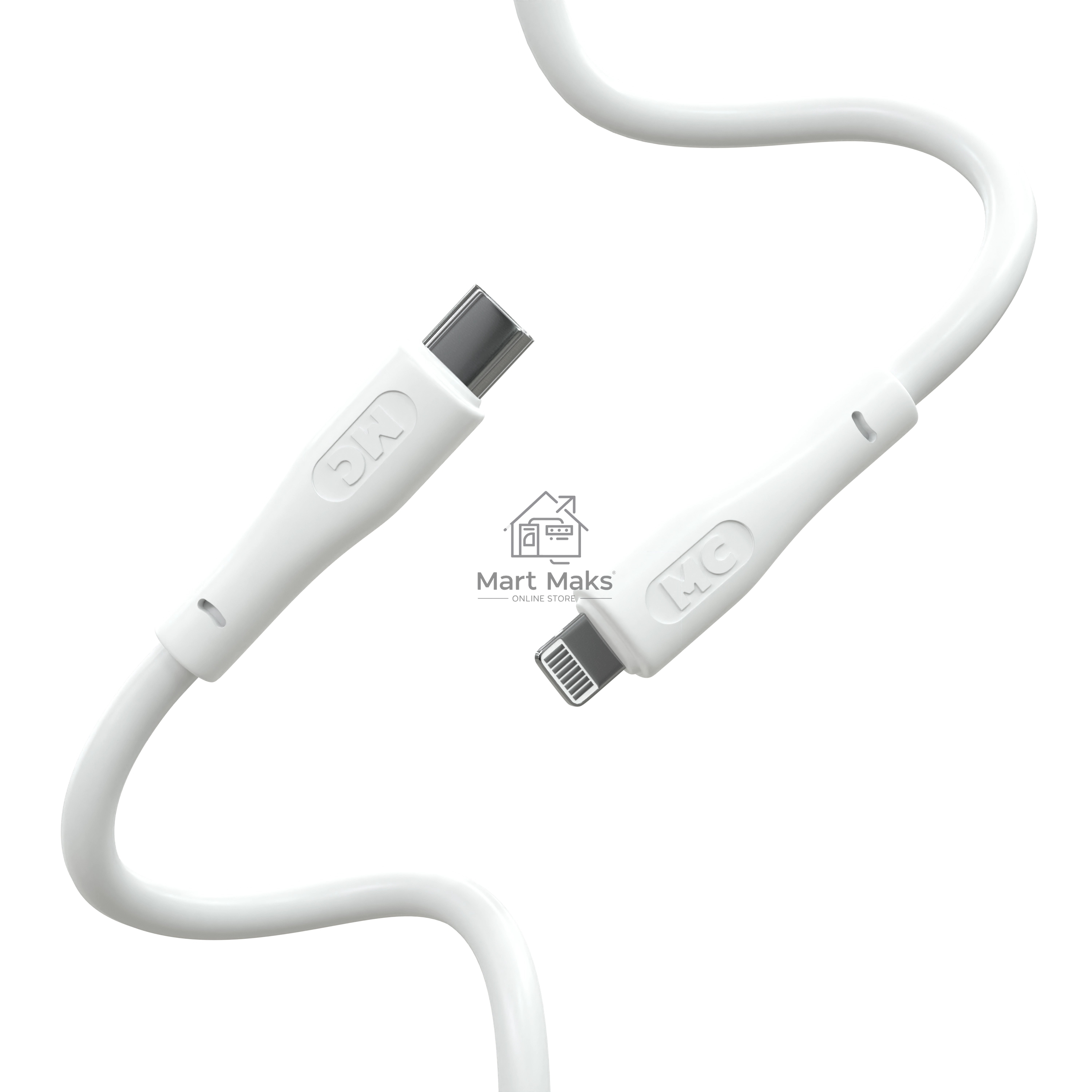 Кабель MORE CHOICE (4620202553119) K60ia 2м USB 3.0A PD 27W для Lightning ng 8-pin Type-C - 2м, белый