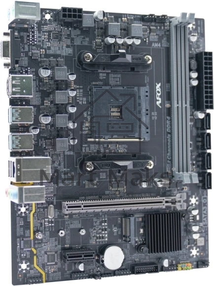Материнская плата AFOX B550-MA-V4, AM4, AMD B550, 2xDDR4, 4xSATA, 1xM.2, 1xPCIe 3.0 x16, 1xPCIe 3.0 x1, 1xVGA, 1xHDMI, 1xDP, 1x1Gb LAN, 4xUSB-A 5Gbps, 2xUSB-A 2.0, 5.1, mATX