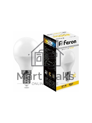 Лампа светодиодная Feron LB-550 9W 230V E14 2700K G45