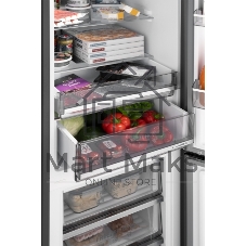 Холодильник Weissgauff WRK 2000 Total NoFrost Inverter Rock Glass графит двухкамерный 240/95л морозилка снизу