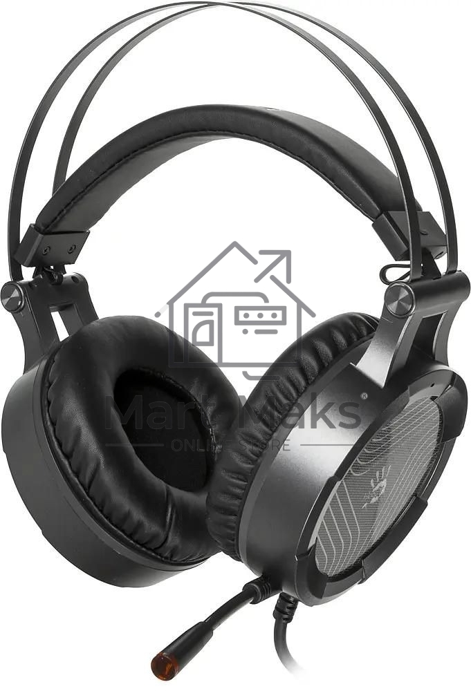 Гарнитура проводная с микрофоном A4Tech G530 черный/серый 1.8м мониторы оголовье