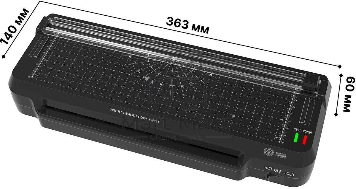 Ламинатор Cactus CS-LAB-F1 черный A4 (70-125мкм) 25 см/мин (2 вал.) хол. лам. лам. фото