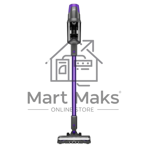 Пылесос вертикальный Centek CT-2572 фиолетовый/черный, питание от аккумулятора, 230 Вт, уборка сухая, пылесборник 1.2 л, работа от АКБ max 90 мин