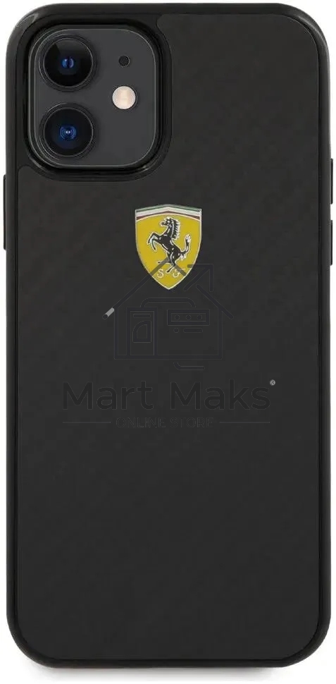 Чехол (клип-кейс) для Apple iPhone 12 mini Ferrari черный (FERCAHCP12SBK)