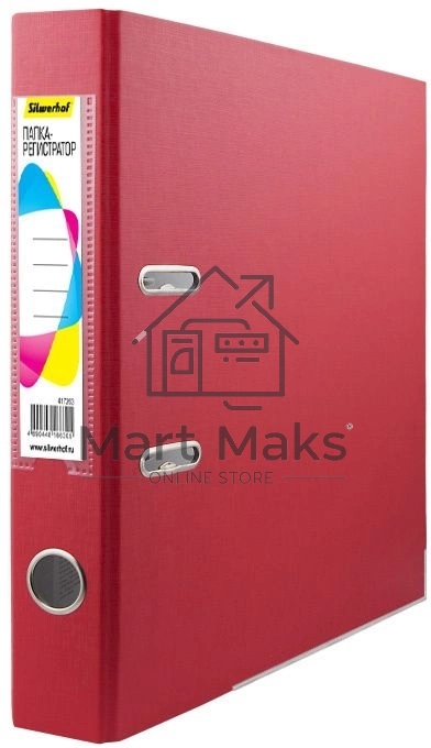 Папка-регистратор Silwerhof 2013373 A4 50мм, ПВХ/бумага красный, металлическая окантовка, сборная (упаковка: 2шт)