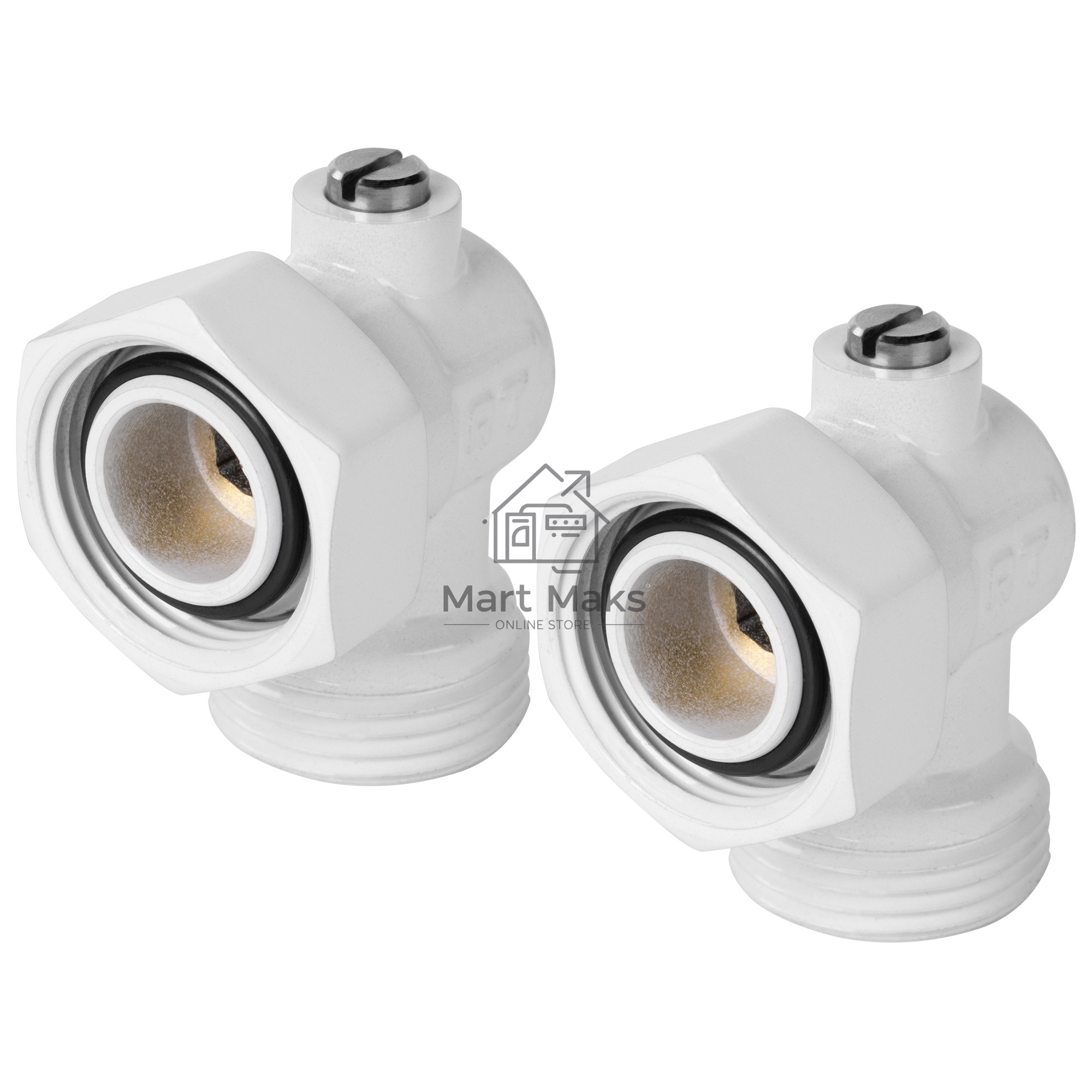 Набор нижнего подключения Royal Thermo угловой раздельный 3/4х3/4ЕК (белый)