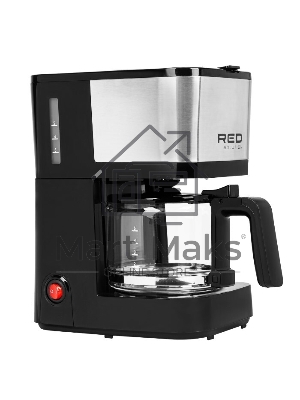 Кофеварка капельная Red Solution RCM-M1528 черный/серебристый, исп. кофе - молотый, 0.6 л, 600 Вт.
