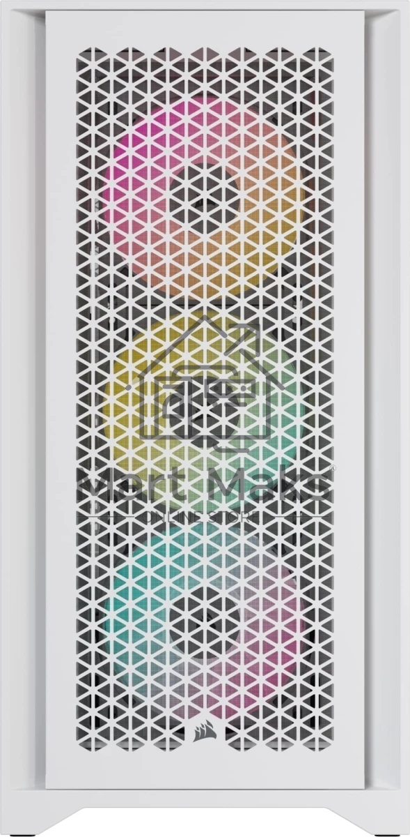 Компьютерный корпус без блока питания Corsair iCUE 4000D RGB Airflow, Midi-Tower, TG, 3x120mm RGB, 1xUSB-A 3.2, 1xUSB 3.2 Type-C, E-ATX, ATX, mATX, mITX White