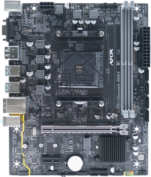 Материнская плата AFOX B550-MA-V4, AM4, AMD B550, 2xDDR4, 4xSATA, 1xM.2, 1xPCIe 3.0 x16, 1xPCIe 3.0 x1, D-Sub, DisplayPort, HDMI, 1x 1Gb LAN, 6xUSB, 5.1, microATX