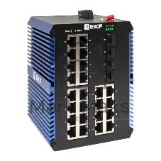 Коммутатор EKF TSX-U-4GX/SFP-24GTP, 24×1 Гбит/с PoE + 4×1 Гбит/с SFP, неуправляемый