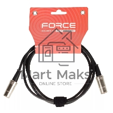 Кабель MIDI FORCE MCC-02/1.5MIDI DIN 5-pin - MIDI DIN 5-pin, высококачественный, диаметр 6 мм, для подключения синтезаторов, звуковых модулей и др. оборудования, профессиональные металлические разъемы, длина 1,5 м, черный
