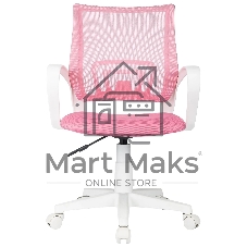 Кресло Domfy DK X-ROOM WH розовый TW-06A TW-13A сетка/ткань крестов. пластик белый