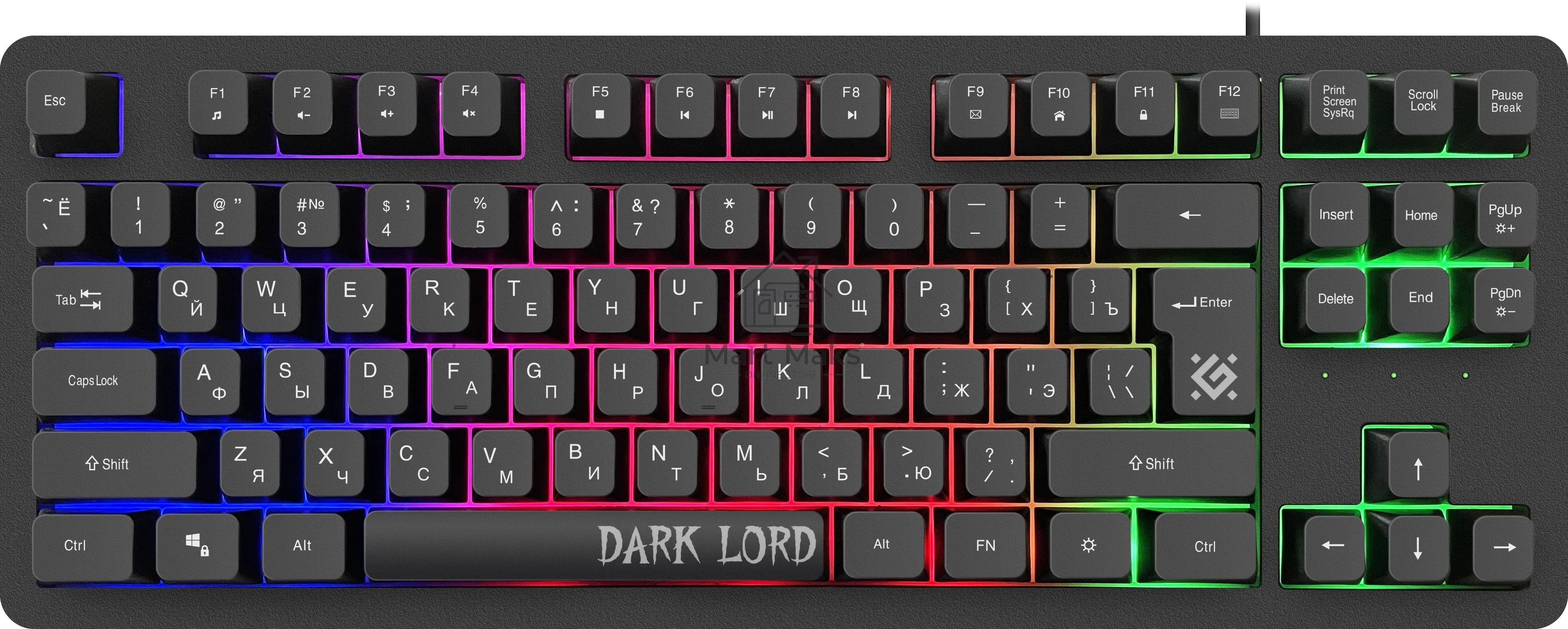 Клавиатура Defender Dark Lord GK-580 проводная, USB, черный