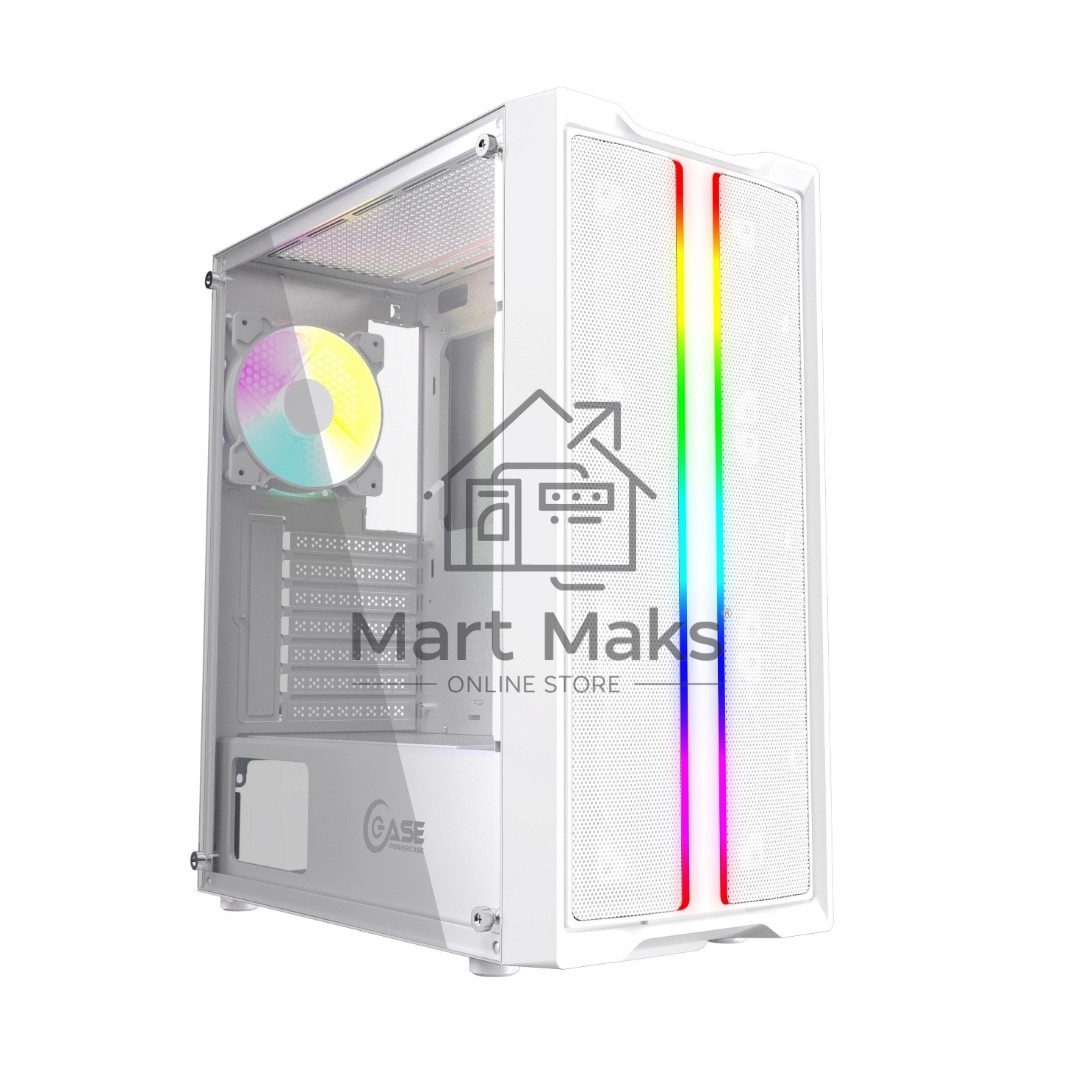 Компьютерный корпус Powercase Mistral Evo White, Tempered Glass, 1x 120mm PWM ARGB fan + ARGB Strip + 3x 120mm PWM non LED fan, белый, ATX (CMIEW-F4S)