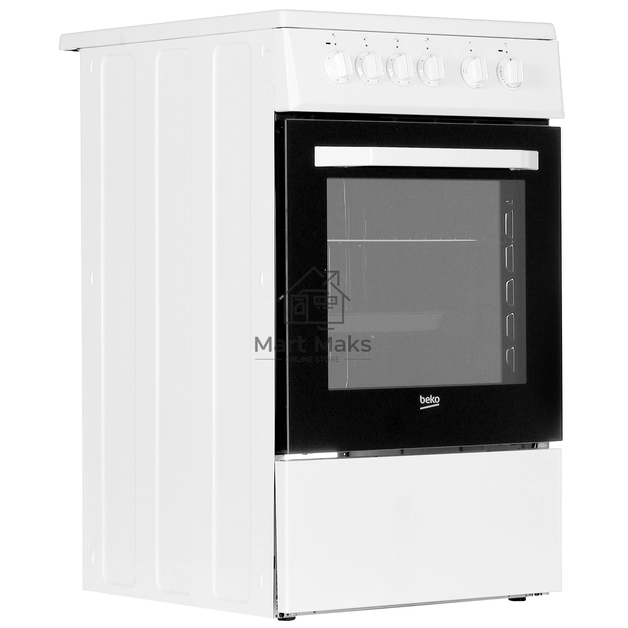 Плита электрическая Beko FFSS57000W белый, конфорок 4 электрических, духовка 60 л, 50 см x 85 см x 60 см
