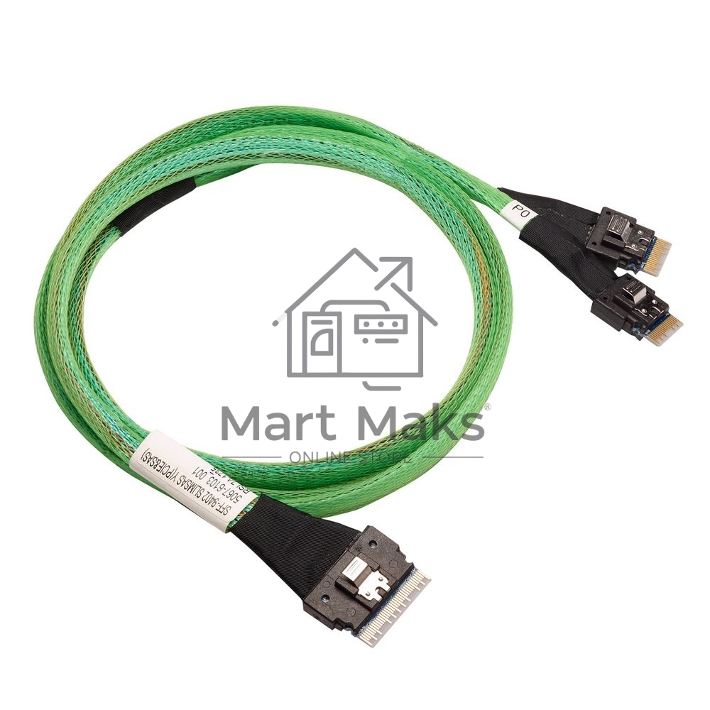 Кабель ACD-60004-ZC Slimline SASx8 (SFF8654) -to- 2 Slimline SASx4 (SFF8654)+ SFF9402, 1M, (аналог Broadcom 05-60004-00) 100