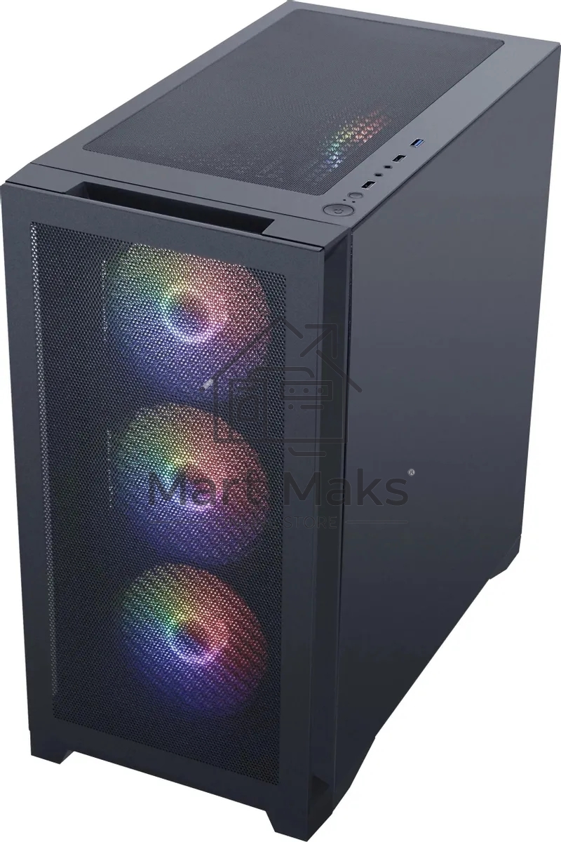 Компьютерный корпус Accord AM08 черный без БП ATX 2xUSB3.0 1xUSB3.1 audio bott PSU