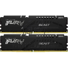 Оперативная память Kingston Fury Beast, DDR5, 64Gb (2x32 GB), 6400 MHz, CL32, DIMM, радиатор, черный Оперативная память Kingston Fury Beast, DDR5, 64Gb (2x32 GB), 6400 MHz, CL32, DIMM, радиатор, черный