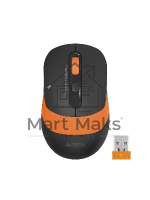 Мышь беспроводная A4Tech Fstyler FG10 черный/оранжевый, 2000 dpi, радиоканал, USB, кнопки - 4