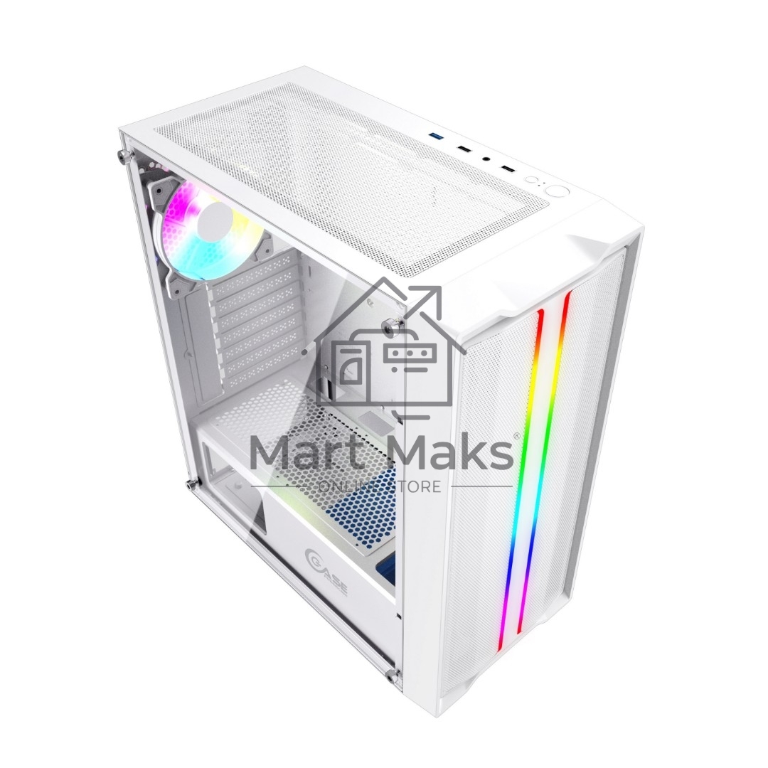 Компьютерный корпус Powercase Mistral Evo White, Tempered Glass, 1x 120mm PWM ARGB fan + ARGB Strip + 3x 120mm PWM non LED fan, белый, ATX (CMIEW-F4S)