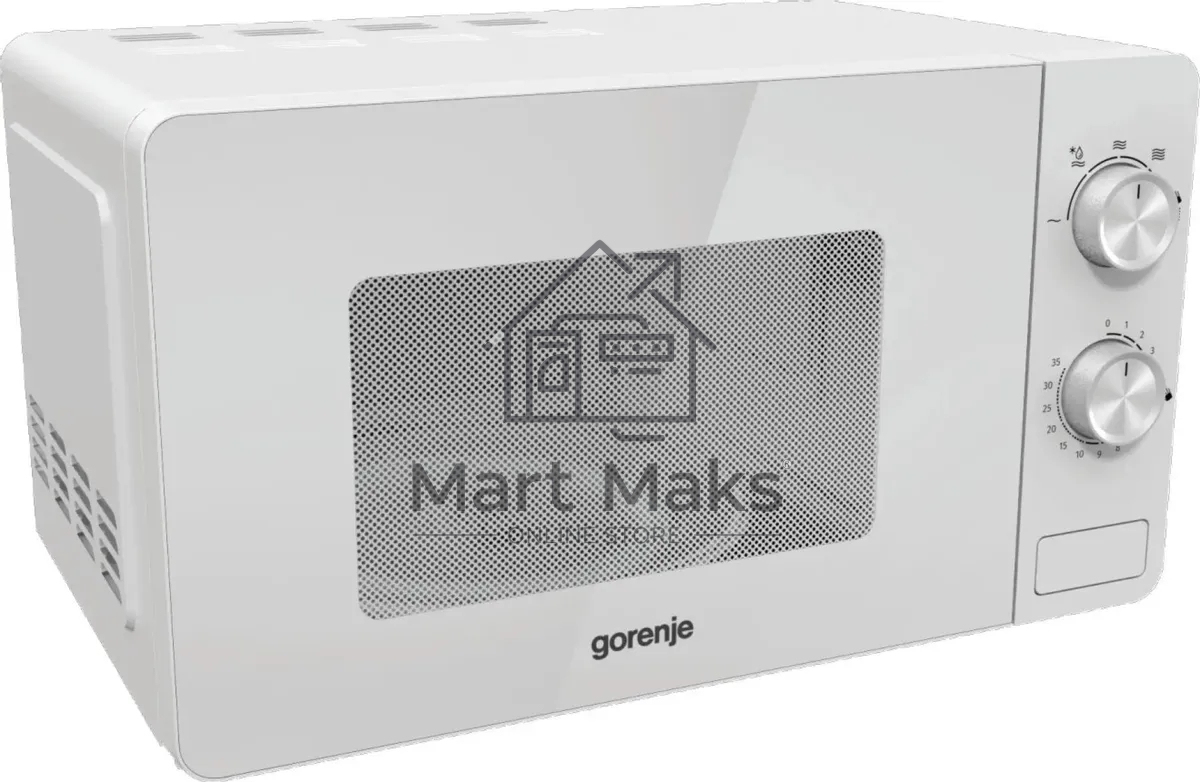 Микроволновая печь Gorenje MO20E1W2 белый, 20 л, 800 Вт, переключатели - поворотный механизм