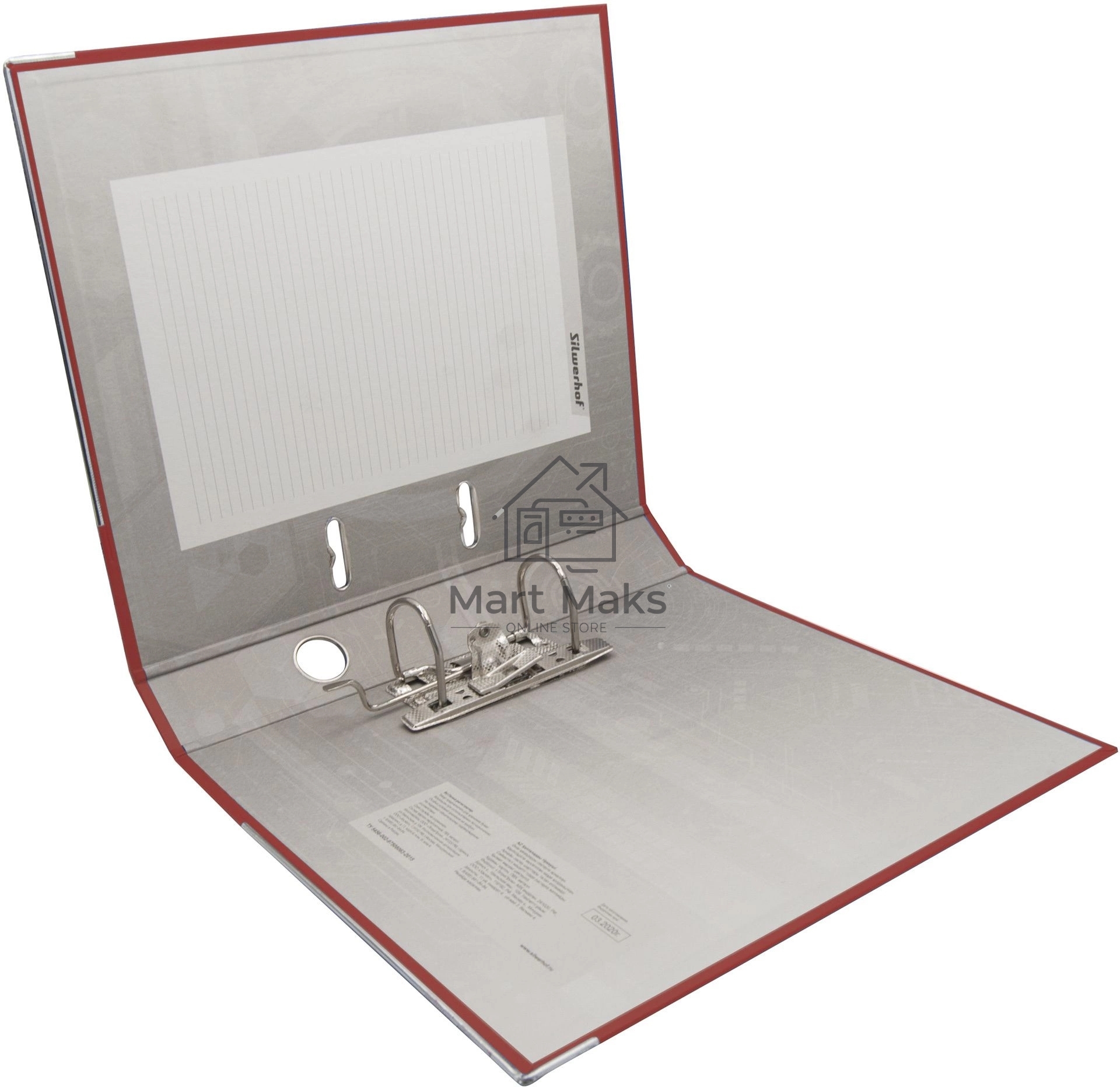 Папка-регистратор Silwerhof 2013373 A4 50мм, ПВХ/бумага красный, металлическая окантовка, сборная (упаковка: 2шт)
