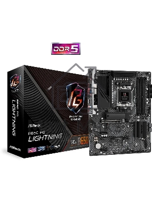 Материнская плата ASRock B650 PG Lightning, AM5, AMD B650, 4xDDR5, 4xSATA, 3xM.2, 1xPCI-E 4.0 x16, 1xPCI-E 4.0 x2, 1xHDMI, 1x 2.5Gb LAN, 4xUSB-A 2.0, 7xUSB-A 3.2 Gen 1, 1xUSB-C 3.2 Gen 2x2, 3x3.5 мм, 7.1, ATX