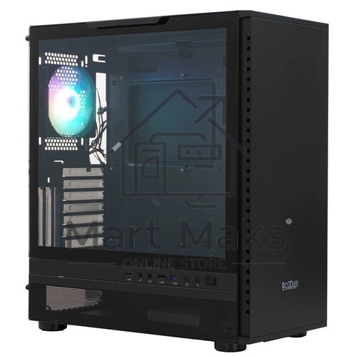 Компьютерный корпус  PCCooler IE200 BK, Tempered Glass Full Tower, черный, TG, SPCC, 1x120mm ARGB E-ATX, ATX, mATX, mITX 180/380/220mm 4x2.5