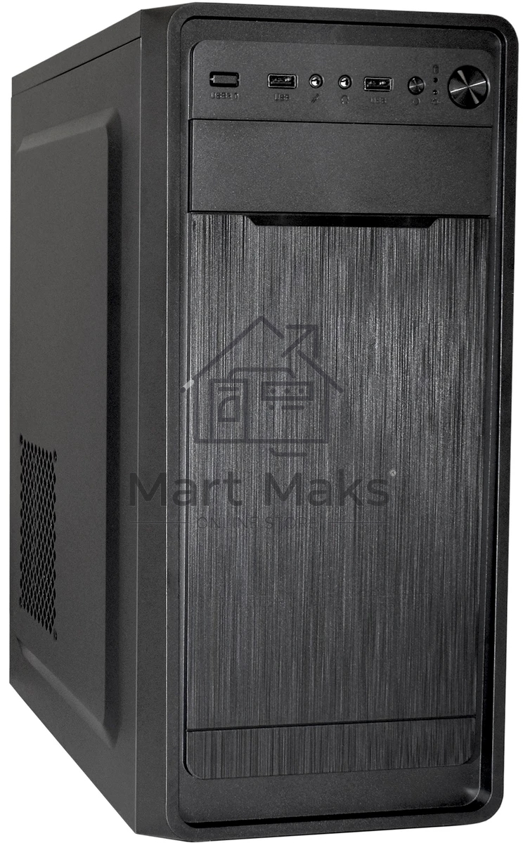 Компьютерный корпус Miditower ExeGate XP-332-UNS450 (ATX, БП UNS450 с вент. 12см, 2*USB, аудио, черный)