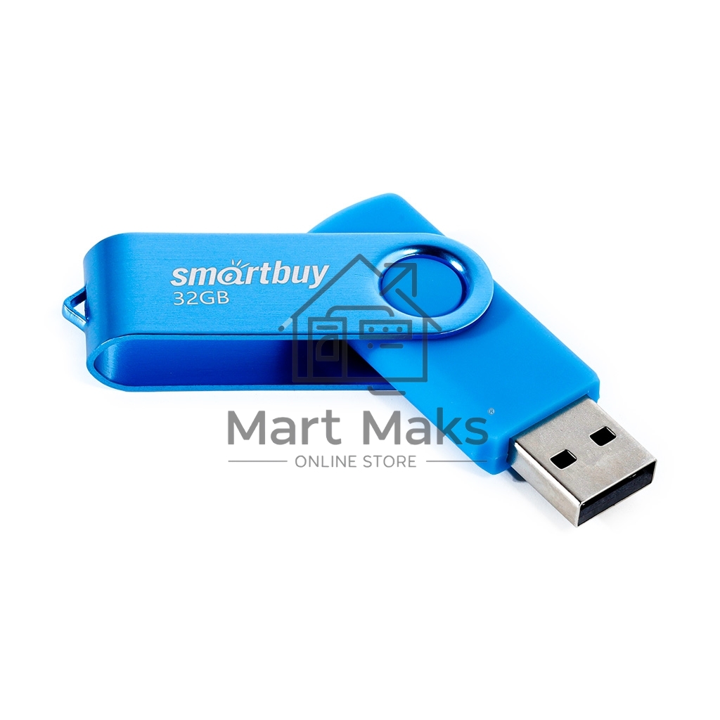 Флешка USB R/W R/W Smartbuy 32Gb,Twist Blue (SB032Gb2TWB), 32Gb, USB 2.0,R/W 15/12, синий