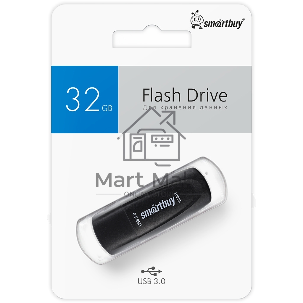 Флешка USB R/W SmartBuy R/W (SB032Gb3SCK) UFD 3.0/3.1 032Gb,Scout Black