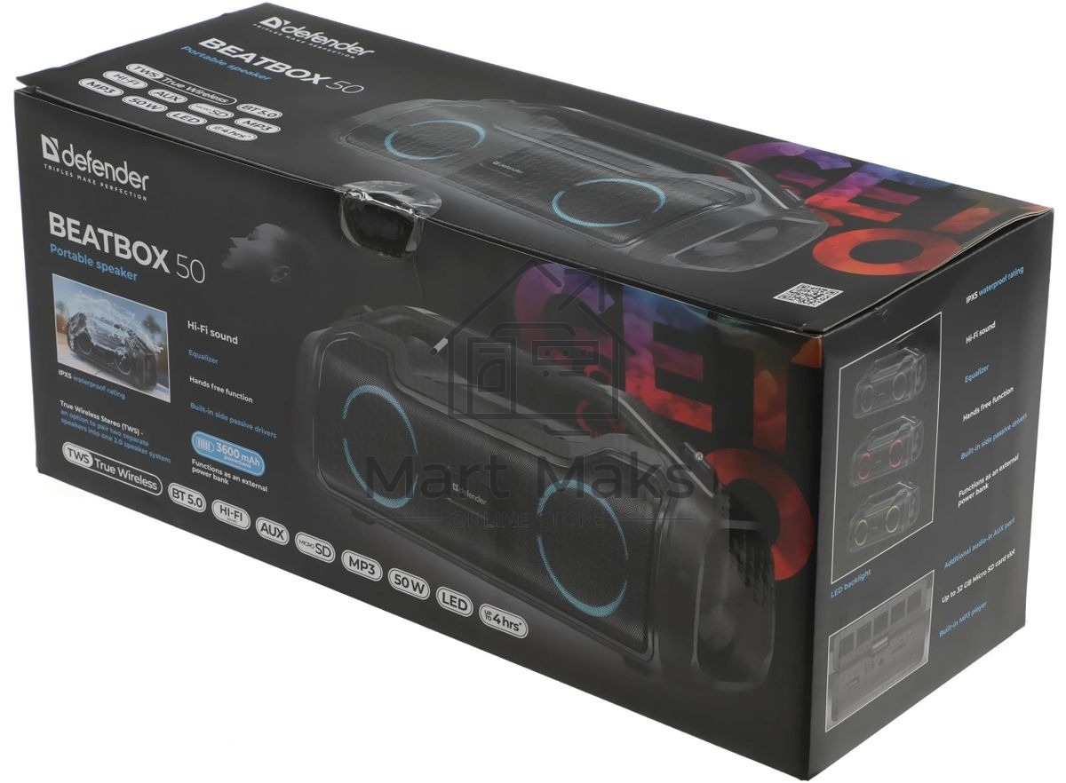Акустическая система Defender BEATBOX 50 50 Вт черный