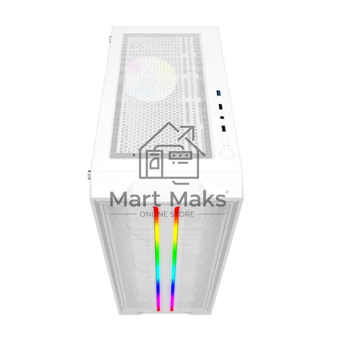 Компьютерный корпус Powercase Mistral Evo White, Tempered Glass, 1x 120mm PWM ARGB fan + ARGB Strip + 3x 120mm PWM non LED fan, белый, ATX (CMIEW-F4S)