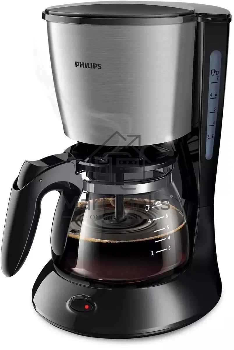 Кофеварка капельная Philips HD7435/20 серебристый/черный, молотый, 0.6 л, 700 Вт