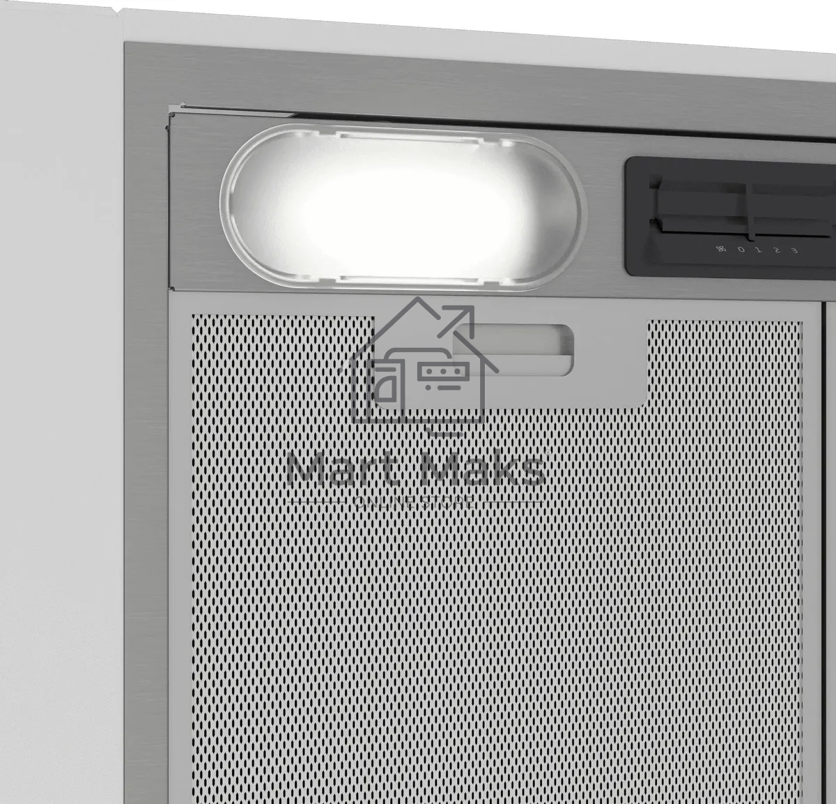 Вытяжка встраиваемая Indesit INAE 52FLS X нержавеющая сталь, 53 см, 381 куб. м/ч, 61 дБ