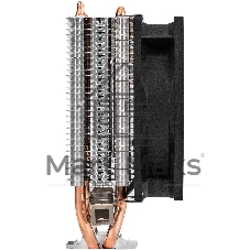 Кулер ExeGate Wizard EXX200-PWM.RGB (Al+Cu, 2 тепл.трубки, LGA775/1150/1151/1155/1156/1200/1700/1851/AM2/AM2+/AM3/AM3+/AM4/AM5/FM1/FM2/754/939/940, TDP 95W, Fan 90мм, PWM, 800-2400RPM, Hydro bearing, 4pin, 11-24db, 305г, RGB подсветка, с термопастой, на защелках, RTL)