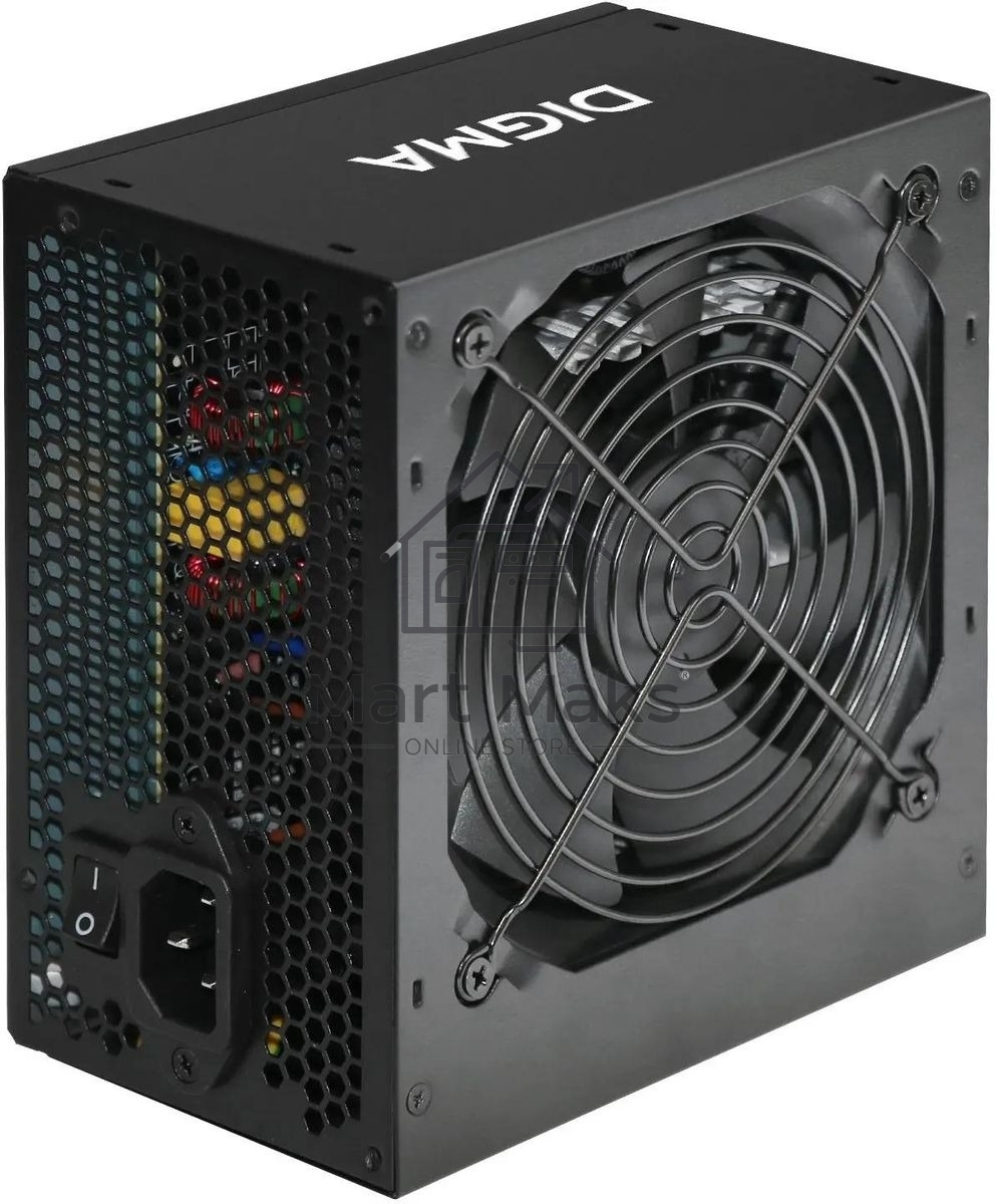 Блок питания Digma DPSU-500W-WH RTL, 500Вт, 80 PLUS белый, 120мм, черный