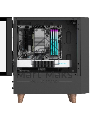 Корпус WIZMAX EM1 Woofer, mATX, mITX черный, Mini-Tower, без БП, TG, 1x160мм + 1x120мм LED, 1xUSB-A 3.0 + 2xUSB-A 2.0