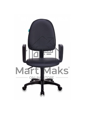 Кресло Бюрократ CH-1300N/OR-16 черный, экокожа, 120 кг, механизм качания