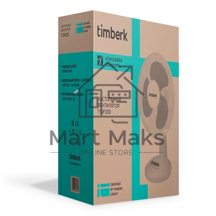 Вентилятор настольный Timberk T-DF1201 38Вт скоростей:3 белый