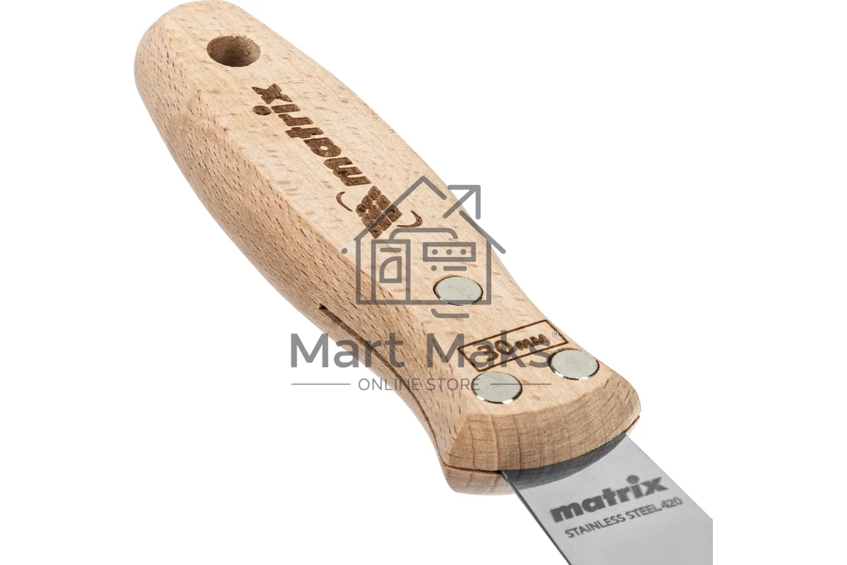 Шпательная лопатка Matrix из нержавеющей стали, 30 мм, буковая рукоятка, EFP 85608